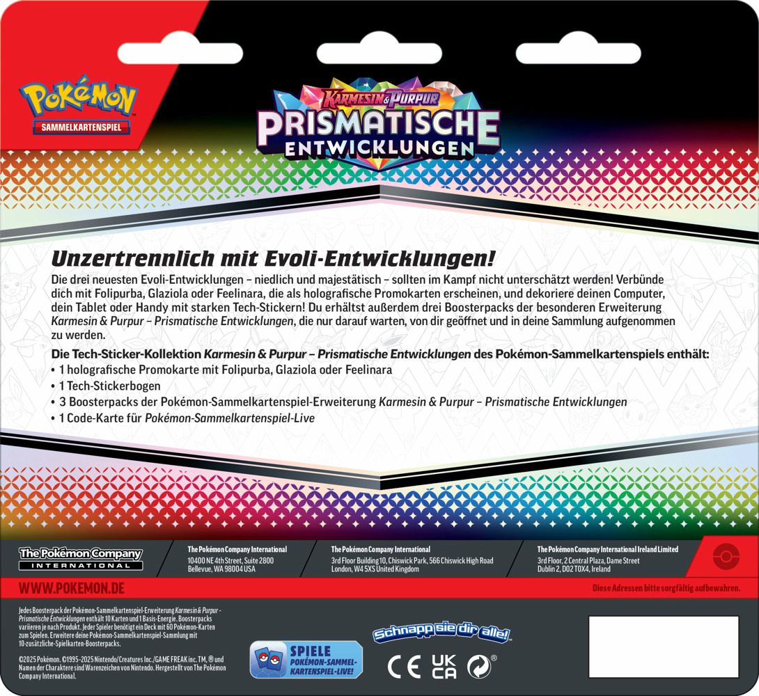 Pokemon PKM KP08.5 Tech-Sticker-Kollektion Prismatische Entwicklungen