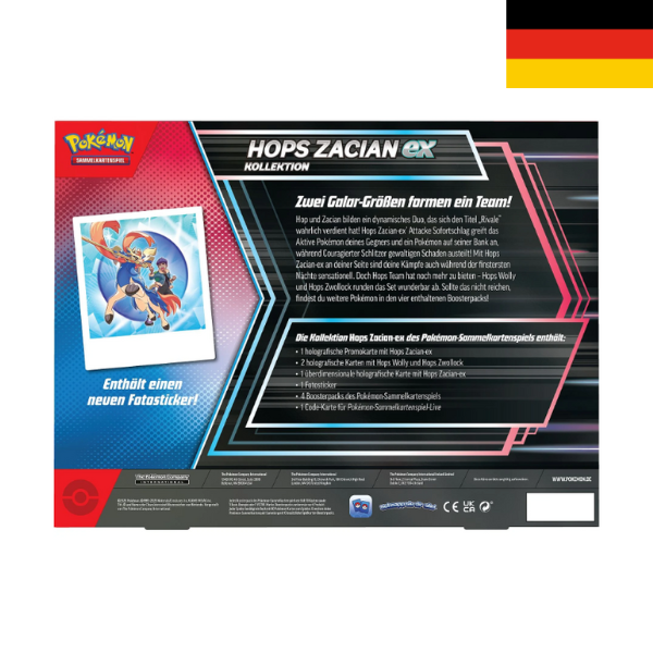 Pokémon Sammelkartenspiel Hops Zacian-ex Kollektion DE
